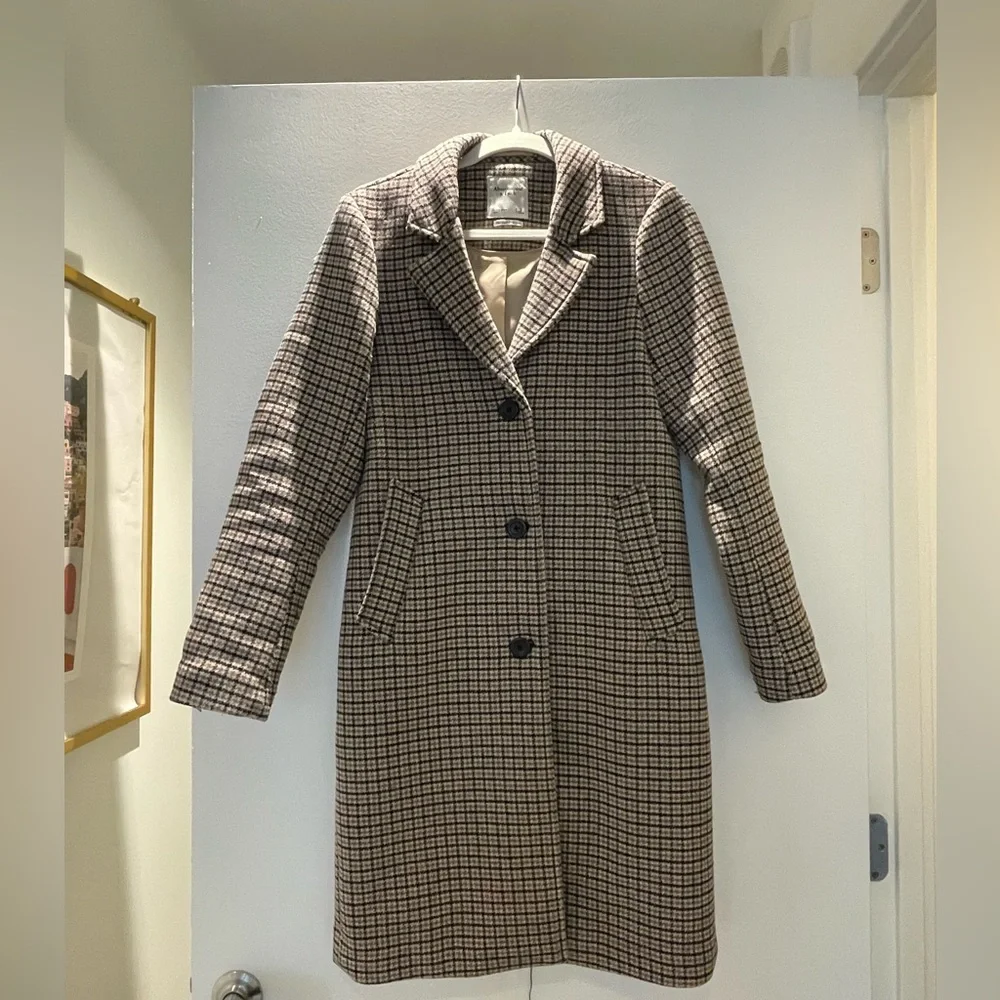 Abercrombie Wool Plaid Coat - Picture 3 of 8